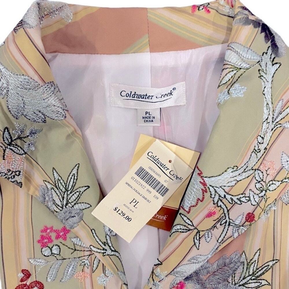 VTG Floral Embroidered Foliage Jacket Boho Cottagecore - Picture 11 of 11